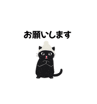 今夜配信いこ？白ニット帽の黒猫スタンプ（個別スタンプ：5）