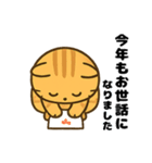 トラ猫のゆるかわ午年の挨拶スタンプ（個別スタンプ：5）