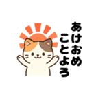 三毛猫のゆるかわお正月あそび（個別スタンプ：1）