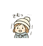 雪の女の子、日本語（個別スタンプ：2）