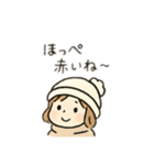 雪の女の子、日本語（個別スタンプ：9）
