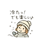 雪の女の子、日本語（個別スタンプ：10）