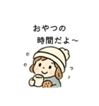 雪の女の子、日本語（個別スタンプ：11）