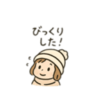 雪の女の子、日本語（個別スタンプ：14）