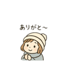 雪の女の子、日本語（個別スタンプ：15）