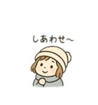 雪の女の子、日本語（個別スタンプ：16）
