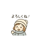 雪の女の子、日本語（個別スタンプ：18）