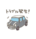 ゆるゆるクラシックカー(grey/線あり)（個別スタンプ：1）