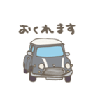 ゆるゆるクラシックカー(grey/線あり)（個別スタンプ：3）