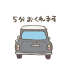 ゆるゆるクラシックカー(grey/線あり)（個別スタンプ：5）