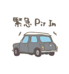 ゆるゆるクラシックカー(grey/線あり)（個別スタンプ：7）