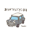 ゆるゆるクラシックカー(grey/線あり)（個別スタンプ：9）