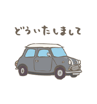 ゆるゆるクラシックカー(grey/線あり)（個別スタンプ：19）
