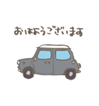 ゆるゆるクラシックカー(grey/線あり)（個別スタンプ：33）