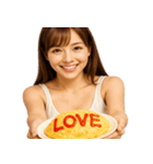 オムライスで伝える美女 (毎日使える会話)（個別スタンプ：2）