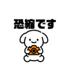 表情を変えない犬？（橙）（個別スタンプ：24）