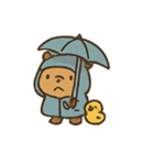 雨の日カピバラとひよこ（個別スタンプ：2）
