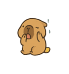 雨の日カピバラとひよこ（個別スタンプ：4）