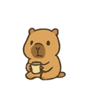 雨の日カピバラとひよこ（個別スタンプ：14）