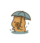 雨の日カピバラとひよこ（個別スタンプ：16）