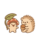 はりねずみときのこのもりピクニック（個別スタンプ：1）