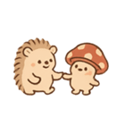 はりねずみときのこのもりピクニック（個別スタンプ：4）