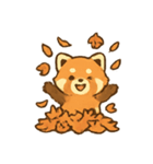レッサーパンダとカエデのあき（個別スタンプ：1）