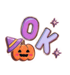 【Vol.EX1】ハロウィン キラキラシール風（個別スタンプ：3）