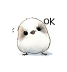 ステッカー風 可愛いシマエナガスタンプ（個別スタンプ：16）