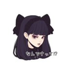 ゴシックファッションの女の子スタンプ（個別スタンプ：7）