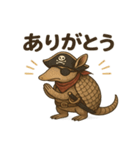 シュールな海賊のアルマジロのスタンプ 001（個別スタンプ：1）