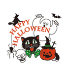 黒ねこと素敵なハロウィンメッセージ（個別スタンプ：1）