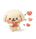 ふわもこ羊毛フェルト♡トイプードル（個別スタンプ：24）