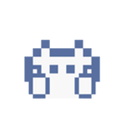 動くドットねこ！！3 白猫（個別スタンプ：1）