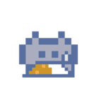 動くドットねこ！！3 グレー猫（個別スタンプ：17）