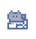 動くドットねこ！！4 グレー猫（個別スタンプ：20）
