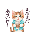 秋に毎日使える 水彩ねこ 日常（個別スタンプ：5）