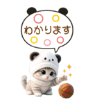 パンダ帽が可愛い猫 吹き出し 敬語 BIG（個別スタンプ：10）