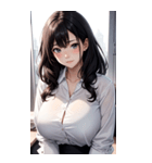 長髪の優雅な秘書写真（個別スタンプ：5）