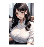 長髪の優雅な秘書写真（個別スタンプ：7）
