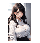 長髪の優雅な秘書写真（個別スタンプ：9）
