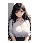 長髪の優雅な秘書写真（個別スタンプ：12）