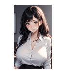 長髪の優雅な秘書写真（個別スタンプ：13）