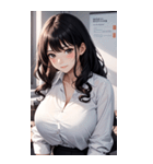 長髪の優雅な秘書写真（個別スタンプ：14）