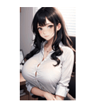 長髪の優雅な秘書写真（個別スタンプ：20）