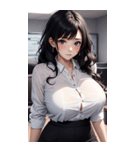 長髪の優雅な秘書写真（個別スタンプ：23）