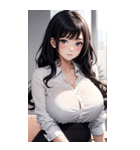 長髪の優雅な秘書写真（個別スタンプ：25）