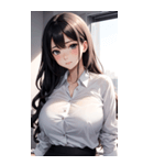長髪の優雅な秘書写真（個別スタンプ：26）