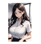 長髪の優雅な秘書写真（個別スタンプ：27）