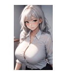 長髪の優雅な秘書写真（個別スタンプ：28）